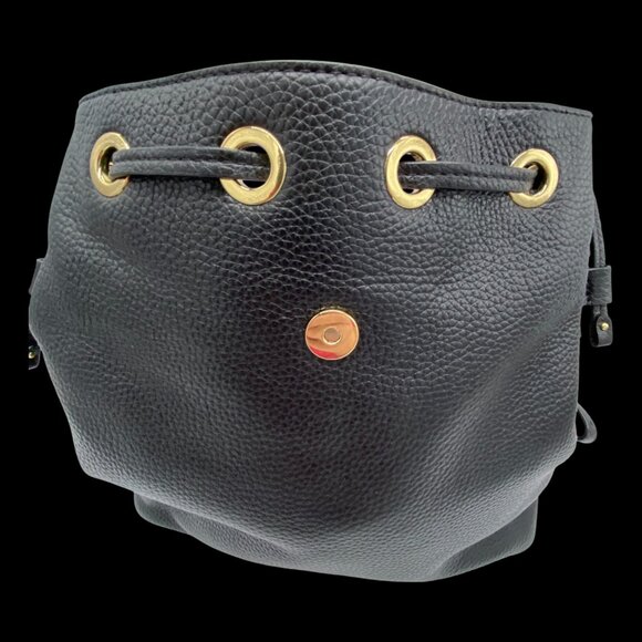 Michael Kors Bedford Black Drawstring Backpack with Gold Hardware - Picture 5 of 9